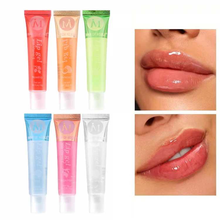 6/12Pcs  Watery Glossy Lip Gloss Set VE, , , Mint, Aloe,  Flavor Clear Lip Oil Moisturizing Lip Plumpin