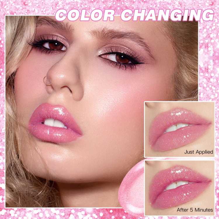 Glitter Lipstick Color Change Lip Balm Transparent Moisturizing Lipstick Makeup Crystal Jelly Pearlescent LipStain Tint Cosmetic