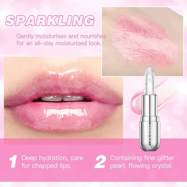 Glitter Lipstick Color Change Lip Balm Transparent Moisturizing Lipstick Makeup Crystal Jelly Pearlescent LipStain Tint Cosmetic